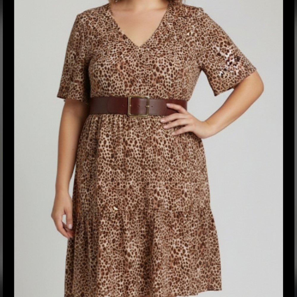 A New Day Leopard Print Dress 2xl Plus Size